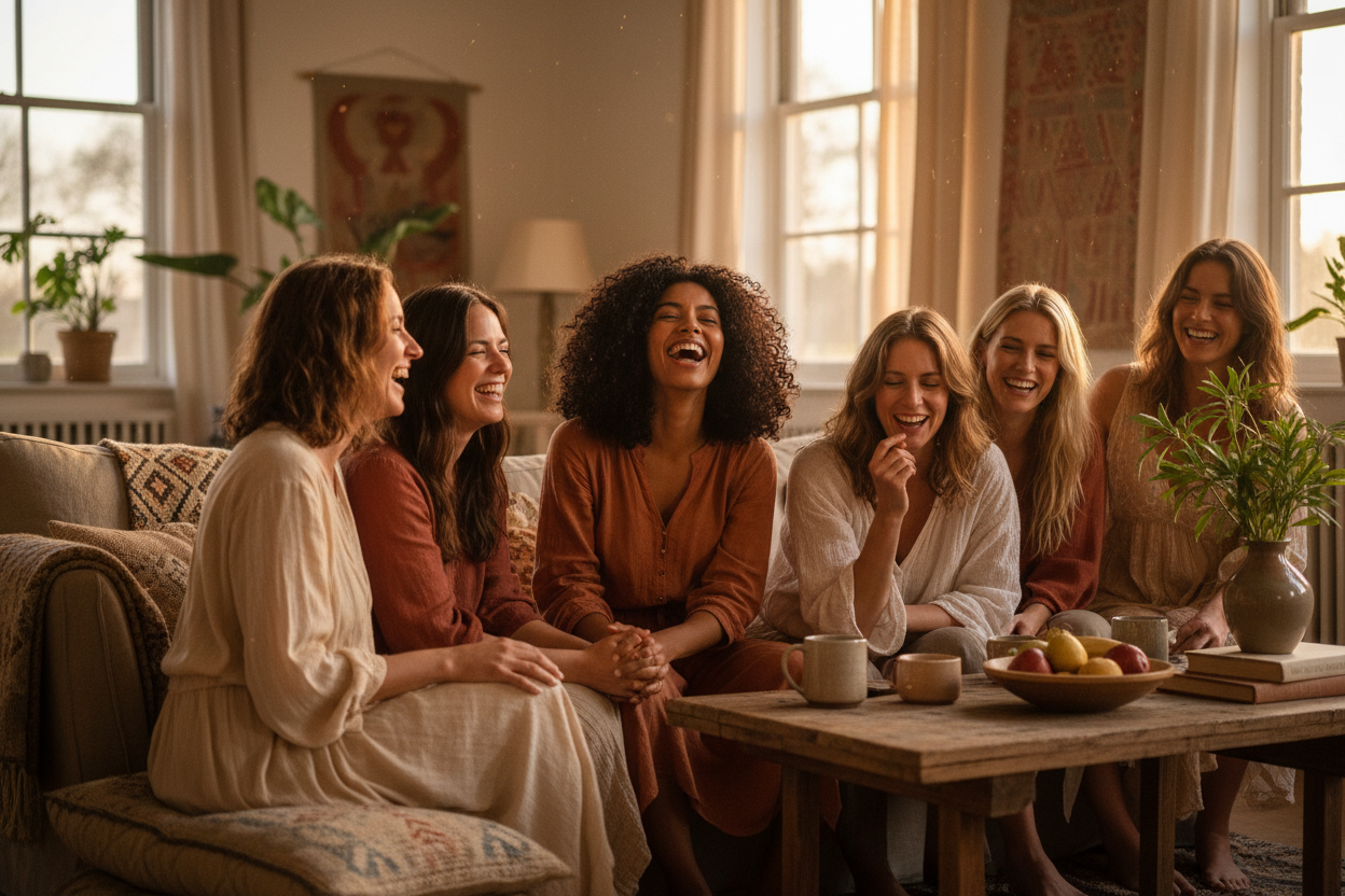 some females laughing together giving a warm feeling